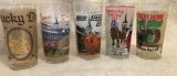 Kentucky Derby Glasses 1974 100TH ANNIVERSARY  -  1979 - 1980 - 1988 - 1989 (#9)