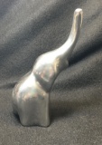 SIGNED Paper Weight Solid Aluminum Sculpture of Elephant