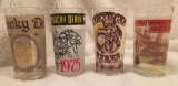 Kentucky Derby Glasses 1974 - 1975 - 1977- 1978 (One of two sets alike)