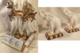 Marble Rolling Pin with Base, Elephant Bookends, Reindeers, New ANDREA Pierced Trinket Bowls