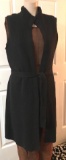 100% Cashmere LAUREN RALPH LAUREN Long Belted Sweater - Black