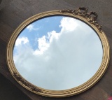 Vintage Round Mirror in Gold Frame 30