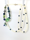 Glass Bead Bracelet & Natural Stone Neckless