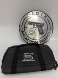 Glock Safe-Action Pistols Metal Sign w/Range Bag