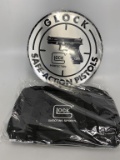 Glock Safe Action Pistols Metal Sign w/Range Bag