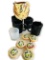 6 Yankee Tarts Wax Potpourri, 4 Black Mugs, CAT Pitcher/Creamer Portugal, Frosted Candle glass