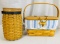 1998 KIDDIE Purse Combo & 2003 Blue Ribbon Pride Basket Set With Wooden Coin Lid