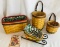 4 Longaberger Sets for Christmas Sleigh Basket, Santa's Little Helper Sleigh, Little Elf Baskets,