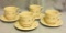 SET #2 Longaberger Pottery Set of 4 Cups & Saucers in Red.