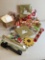 Crafting Gold Fabric for Christmas or Gifts, Box of Envelopes, Door Hangers, Ribbon & More