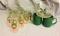 10 Libbey Holiday Wreath Glasses, 2 Longaberger Coffee Mugs, Heavy Vintage Glass Bowl w/ Holly Decor