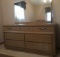 CAVALIER Bedroom Suit Set.  Mid Century MCM Headboard Footboard Chest, Dresser with mirror.