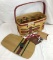 2008 Longaberger Christmas Wrap It Up Basket Set, Wooden Lid, Protector & Tie-0