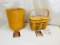 2) 1998 Longaberger Baskets RETIRED Heartland Small Purse with Mini Waste Basket & Protector,