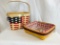 1999 Longaberger Village 20th Century Basket, Protector & Picnic Pal Basket 1998 Protector and Liner