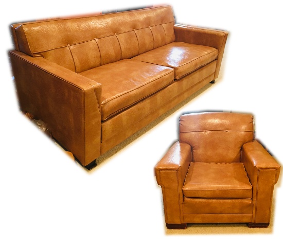 Great Sofa Sleeper & Matching Chair True MCM - Made by: SIMMONS COMPANY