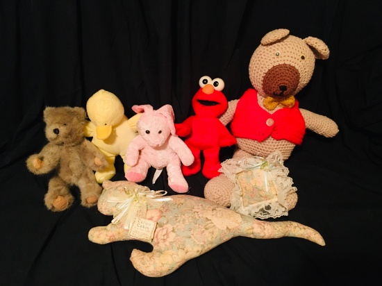 Bear, Stuffed Animals, Elmo and Custom Made Kitty