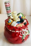 2005 Santa Dip Bowl W/ Spreader Longaberger Pottery