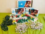 VINTAGE BUBBLE LITES - Pre UPC Codes ! Newer white & green wire tree lights.