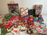 Vintage Christmas Boxes, NESTING SANTA  Decor, Tags, & Bags