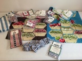 Longaberger Ties, Garters, Liner, Napkins, Kitchen Towels by Martex