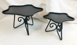 2 Longaberger Wrought Iron Christmas Star Pedestal Stands - 1 Small, 1-Medium 2001