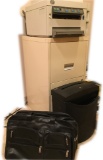 2 Drawer File Cabinet, Aurora Paper Shredder, Computer Bag/Travel Bag, IBM Printer.
