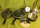 Cookware- Calphalon, All Clad, WearEver Sauce Pans, Skillets w/lids