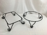 2 Longaberger's Wrought Iron Pedestal Serving Stands. 2