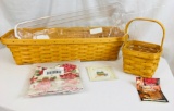 2002 Longaberger Window Box Basket & 1999 Small Peg Basket Combo