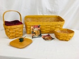 1996 Small Peg Basket Melody Linen, Protector & Wooden Lid - 2003 Hostess Sage 1999 Vanity