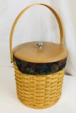 2003 Ice Bucket Basket with Wooden Lid, Liner, Stainless Steel Knob, Thermo Ice Container & Lid