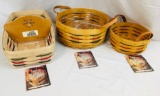 1999 Natural Bread Basket w/Divider, 2001 Darning w/Divided Protector, 1998 Button Basket