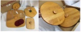 7 Large & Various Wooden Lids from Longaberger. 4 Various Protectors