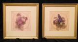 2 Framed Prints - Antique Pansy
