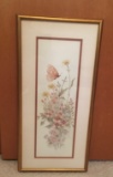 Signed & Numbered Framed Butterfly & Flowers Print