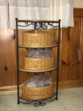 Longaberger Corner Shelf W/Baskets