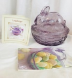 2004 Longaberger Collectors Club Miniature Easter Bunny Dish in glass