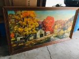 Large Print 52 x 27 1/2 & Sled for decoration not use.