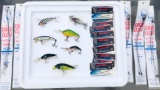 Fishing Lures Bagley's, Columbia, Rebel & 4 Unknown. Eagle Claw Hooks & Eagle Claw Nylawire