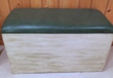 Wooden Trunk with padded seat lid. Homemade