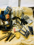 Staplers, Tape, Garden Chemicals, Gloves, Level, Blades and Misc Tools