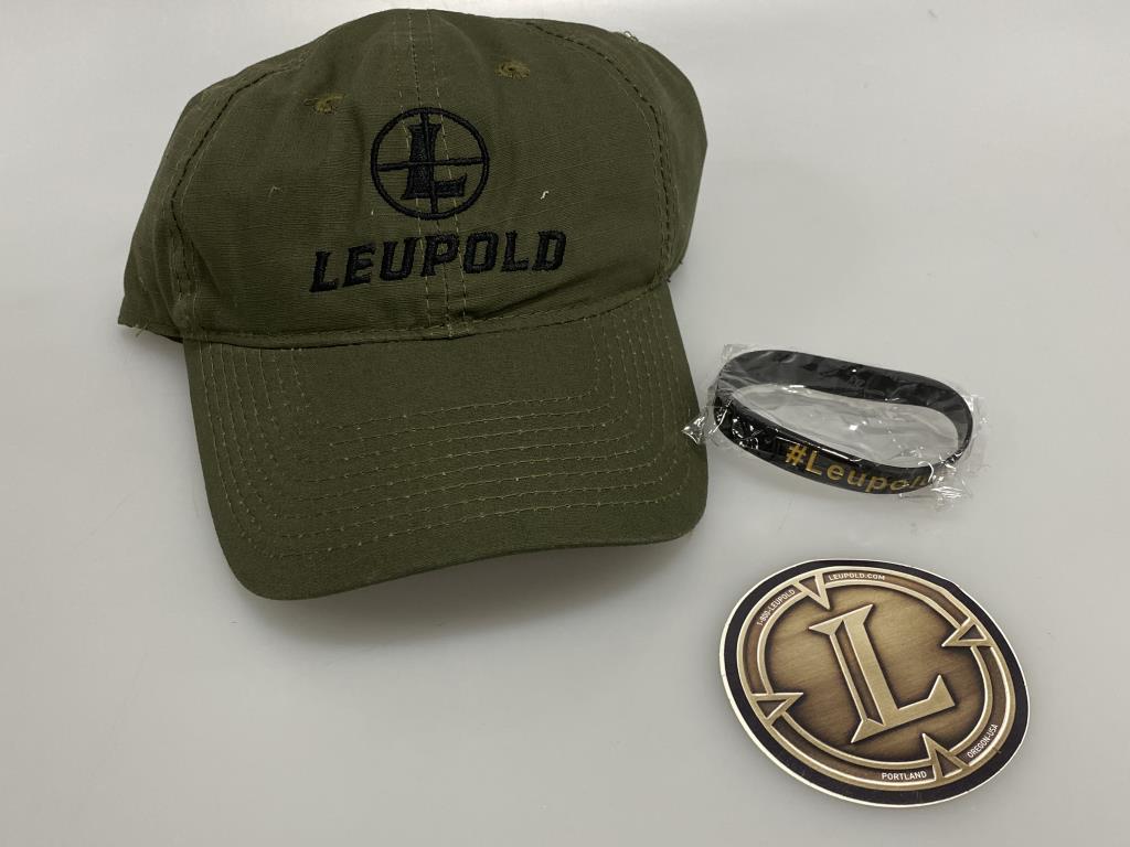 LEUPOLD Cap, Sticker and Band New Advertising | Proxibid