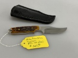 Mike Franklin Custom ATS-34 Seel Knife w/Sheath N