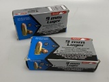 2 Boxes Aguila 9mm Luger Ammo 124gr FMJ New