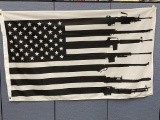 US Battle Rifle Machine Gun Flag
