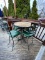 Metal Outdoor Tall Table & Three Chairs, High Qua