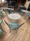 1 Round Metal Outdoor Table 2 Chairs