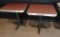 2 Red Top Square Tables Single Base ( 2RSB