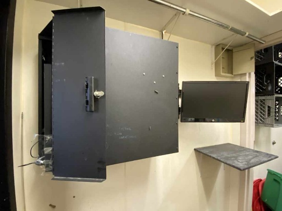 Security Camera Recorder w/Wall Cabinet & Monitor